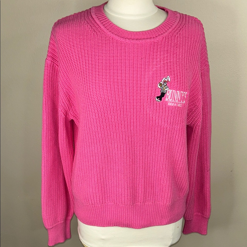 Bright Pink Crew Neck Sweater